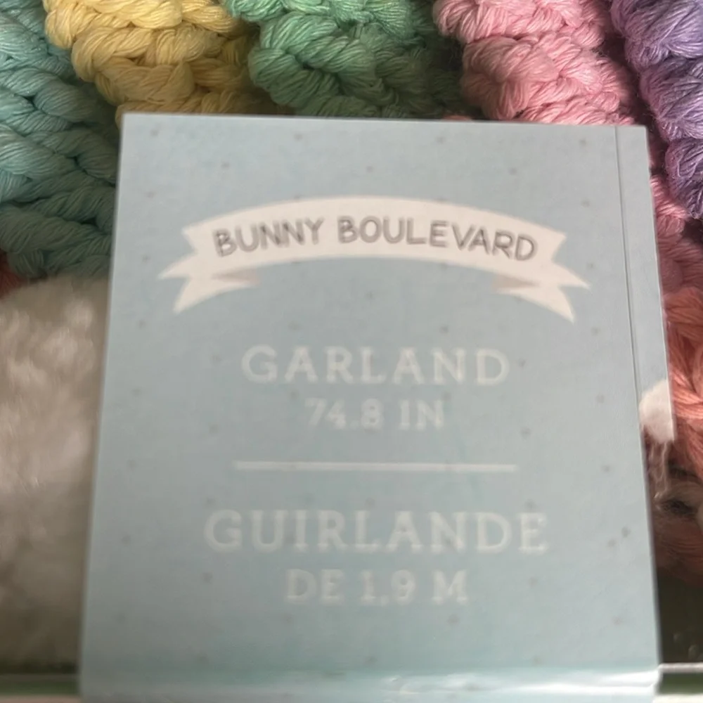 NIP Bunny pompom Easter Egg Handcrafted garland 74.8 inches